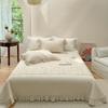 Colcha Matelassada Bordada Floral Pastoral Francês Conjunto de Três Peças Combinado com uma Colcha de Verão Correspondente