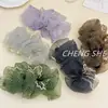 Pinza de Plátano de Encaje de Gasa de Lunares de Moda Estilo Coreano Malla Sencilla para el Trabajo Estilo Femenino Pinza para el Cabello Accesorio para el Cabello