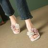 Sandalias Slip-On Estilo Hada Floral Retro Francés para Mujer, Adecuadas para Usar con Vestidos, Nuevas Zapatillas Cómodas de Vacaciones Verano 2026