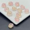 Cuentas de vidrio originales, flor de vidrio, agujero de 12 mm, camelia de cristal, rosa, accesorios de joyería para bricolaje, material para horquillas.