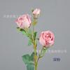 3 Cabezas de Flores de Seda Rosa Imperial para Decoración del Hogar, Flores de Mesa para Bodas, Adornos Artificiales de Tallo Único, Rosas Europeas Envueltas en Núcleo al por Mayor