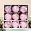 Bola de Navidad Bola de Espuma 8.9cm pzas Decoraciones de Árbol de Navidad Bola de Hilo de Seda Colgante de Árbol de Navidad Colgante Bola Colorida