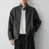 Chaqueta casual de calle para hombre Mokamke con cuello mao de piel sintética, chaqueta de moto casual retro nueva para hombre, 81737