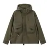 25Niaojia Primavera y Otoño Nueva Chaqueta con Capucha Holgada Casual Ropa de Trabajo Estudiante Versátil Abrigo Cortavientos Japonés de Moda