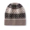 Gorro de punto de cachemira jacquard a rayas estilo coreano, nueva colección otoño/invierno, simple y versátil, grueso y cálido, perfecto para el clima frío