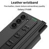 Funda plegable para Samsung Z Fold6 con soporte elástico para pulsera y bolígrafo para PC, funda protectora resistente a caídas.