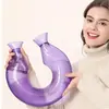 Bolsa de Água Quente em Forma de U para Pescoço e Ombro, Aquecedor de Pescoço Preenchido com Água, Almofada Térmica Espessa à Prova de Explosão para Pescoço