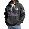 Roupas masculinas novas transfronteiriças, best-seller da Amazon, moletom novo com zíper e múltiplos bolsos, moletom moderno de comércio exterior, série NFL