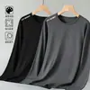 Camiseta de manga larga para hombre, estilo deportivo casual, cuello redondo, camiseta interior estampada de manga larga, camiseta para hombre