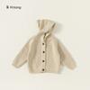 Suéter Bangxuan para Niños para Primavera y Otoño, Sudadera de Punto Lisa con Capucha Unisex, Chaqueta para Niños, Cárdigan para Niños Pequeños