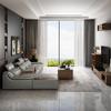 Sofá de Arte en Cuero Impermeable y Antiincrustante Cuero Genuino Moderno Simple Piel de Vaca Apartamento Grande Fila Recta Sofá de Tela Tecnológica Muebles de Sala de Estar