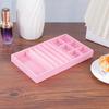 Bandejas pequeñas de terciopelo ROSA de múltiples especificaciones, cajas organizadoras de joyería para cajón, bandejas de exhibición con separadores para tocador para collares y anillos
