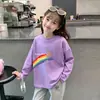 Camiseta base de algodón puro con estampado de dibujos animados para niños, top de moda, nuevo estilo primavera y otoño 2026, camiseta elegante de manga larga para niñas