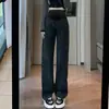Seis Cores Disponíveis Jeans de Cintura Alta para Gestante Perna Larga Estilo Solto Primavera e Outono Roupa Externa Emagrecedor Caimento Reto Perna Reta Comprimento Total Clássico Versátil