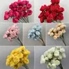Flores Artificiales 3 Cabezas Rosa Princesa Rosa Roja Flor Artificial Ramo Decorativo Material de Flores para Boda Jardín Floral Paisajismo