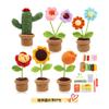 Bolsa de material de crochê planta vaso flor tecer vídeo em inglês faça você mesmo bolsa de material de crochê transfronteiriço