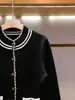 [En Stock] Moda Femenina de Alta Gama Personalizable de Shenzhen Nanyou, Estilo Otoño, Elegante Cárdigan de Punto Rayado Color-Blocking para Mujer
