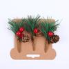 Caja de regalo de Navidad recortes decorativos planta de simulación navideña recortes de piña pulpa de fruta roja accesorios de decoración navideña
