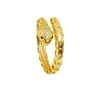 Anillo Abierto de Oro Arena Vietnamita Transfronterizo con Acabado de Alta Gama, Anillo Abierto con Forma de Serpiente Incrustado de Diamantes para Mujer, Diseño de Nicho, Joyería de Retención de Color Duradera