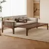 Cama Luohan Toda em Madeira Maciça, Cama Luohan Estilo Chinês Novo, Sofá-Cama Estética Dinastia Song, Cama Deslizante de Concubina Estilo Zen de Dupla Finalidade para Uso Doméstico