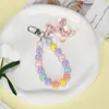 Novo Chaveiro Pingente em Formato de Coração para Homens e Mulheres, Recomendação Diária de Verão, Fofo Chaveiro com Cordão de Contas Arco-Íris Color-Blocking Cor Macaron