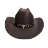 Sombrero Vaquero Occidental de Aliexpress Transfronterizo al por Mayor para Hombres y Mujeres Estilo Étnico Sombrero de Jazz Accesorios de Cinturón de Cuero Sombrero de Copa
