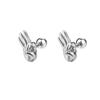 Nuevos aretes punk simples estilo coreano de acero de titanio con gesto OK, joyería exclusiva transfronteriza para ebay wish, aretes para hombre