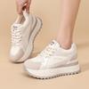 Zapatillas Deportivas de Suela Gruesa para Mujer 2026 Primavera Nuevo Estilo con Aumento Interno de Altura, Zapatos Blancos Casuales Transpirables, Zapatillas de Entrenamiento Alemanas para Estudiantes