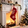 Nueva decoración navideña transfronteriza, copo de nieve de peluche, adornos para árbol de Navidad para decoración del hogar, hotel y centro comercial, calcetines de Navidad