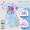 Traje de baño de dos piezas KPOP Witch Girl Group para niñas mayores, conjunto de natación transpirable de secado rápido que absorbe la humedad, estampado de manga corta, moderno