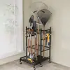 Estante de almacenamiento de gancho recto para herramientas de jardín, carrito de herramientas de pala multifuncional, estante organizador de metal para gabinete de jardín