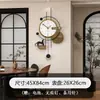 Reloj de Pared Minimalista Moderno para Sala de Estar, Reloj Creativo de Lujo Elegante para el Hogar, Montaje en Pared, Sin Taladro, Reloj Decorativo Silencioso