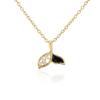 Collar con colgante de cola de pez de circonita con goteo de oro australiano de 18 quilates para mujer, cadena de clavícula fresca y compacta, nueva fuente transfronteriza