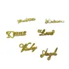 Acessórios DIY Artesanais de Liga Dourada Pingente de Letra Inglesa Acessórios de Cabelo Roupas Comida e Brinquedos Acessórios de Cola de Creme