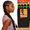 4X Extensões de Cabelo Sintético para Tranças Africanas Pré-esticadas Ez Crochet 19 polegadas