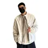 26 Otoño Hombre Estilo Americano Lujo Ligero Retro Perezoso Holgado Ropa de Trabajo Cuello Alto Casual Chaqueta Falsa de Dos Piezas Abrigo