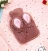 Calentador de Manos de Conejo de Peluche Dibujos Animados Entrecerrando los Ojos, Extraíble y Lavable, Botella de Agua Caliente Rellena de Agua, Bolsa de Agua de Animales Súper Linda