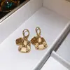 Pendientes de Borla con Flor de Pedrería Estilo Europeo y Americano, Pendientes de Botón de Lujo Ligero de Gama Alta, Pendientes de Moda y Elegantes con un Diseño Único