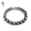 El símbolo del poder misterioso pulsera de calavera de acero de titanio retro personalidad de la moda para hombre pulsera de fantasma de acero inoxidable