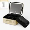 Bolsa de Maquillaje con Espejo LED, Bolsa de Maquillaje de Alta Gama, Bolsa Portátil de Gran Capacidad, Bolsa Portátil Multicapa de Alto Valor