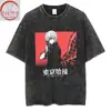 Camiseta con Estampado de Anime Tokyo Ghoul Xichunjin Muyan Spray Directo Retro Lavada Vieja Vintage High Street Manga Corta