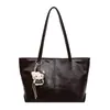 Bolsa tote de couro macio de grande capacidade, simples, para mulheres, nova bolsa de ombro para o outono de 2026, elegante, casual e moderna