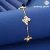 Pulsera Nueva y de Moda de Cuatro Hojas con Microincrustaciones de Lujo para Mujer, Moda Coreana y Japonesa, Popular entre Influencers, Joyería de Alta Gama