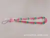 Nueva cadena de móvil bohemia colorida de cuentas de arroz y cristal, colgante de cuerda, cadena de móvil con letra personalizada