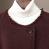 Nuevo Estilo Primavera 2025 Abrigo de Lana de Alpaca al 5% para Mujer Casual Cuello Redondo Cinturón Doble Cara Abrigo de Lana Longitud Media