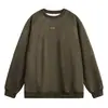 Sudadera de Ante Texturizado con Cuello Redondo, Estilo Otoñal, Jersey con Bordado de Letras Bloque de Color, Estructura Segmentada, Chaqueta de Marca de Moda