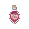 Broche de forma de poção mágica novo e fofo transfronteiriço, criativo, desenho animado, bola de cristal rosa, acessórios de spray, emblema