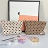 Bolsa de Cosméticos de Pana Retro con Lunares, Bolso de Mano Portátil, Bolsa de Almacenamiento de Gran Capacidad para Viaje para Cuidado de la Piel y Artículos de Tocador