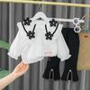 Conjunto de Roupas de Outono para Meninas Nova Moda Infantil Bebê Roupas Floridas Roupas Infantis de 1 a 4 Anos Menina Dropshipping