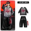 Ropa de Calle de Hip Hop de Moda para Niños Conjunto de Disfraz de Baile Rayado Negro para Niños Hip Hop Chicas Atuendo de Presentación Genial y Atractivo Masculino
